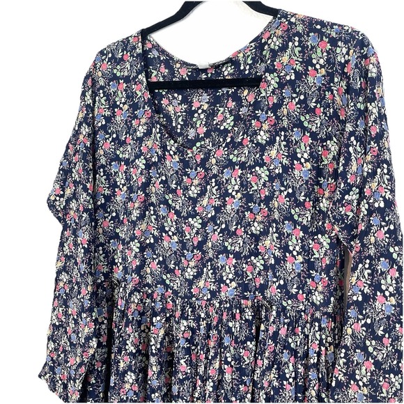Vintage Dress To Kill Jane Mohr Floral Navy Floral Dress Cottagecore Grannycore - Picture 3 of 16